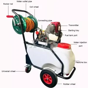 4 Stroke GX35 Honda Petrol Engine, 50L Tank Trolley Power Sprayer, Petrol Power Sprayer, Agricultural Sprayer, Horticultural Sprayer, Garden Sprayer, High-Pressure Sprayer, Farm Equipment, Gardening Tools