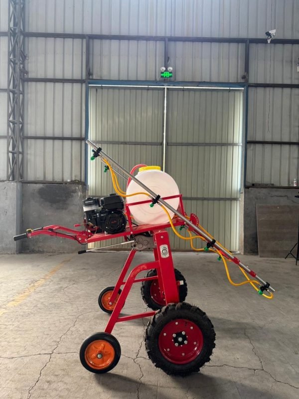 7HP PETROL ENGINE SELF PROPELLED MIST BOOM SPRAYER 100L CAPACITY 12 NOZZLE 4 wheel trolley mist blower power sprayer - Image 4