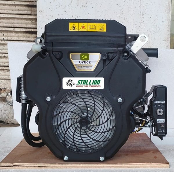 Dimensions (L x W x H mm) 510 x 400 x 450 Displacement 678cc Gross Power (hp / kW) 21 / 16.4 @ 3600 r/min Net Power (hp / kW) 19.7 / 14.7 @ 3600 r/min Compression Ratio 8.5 : 1 Net Torque 43.5 @ 2500 r/min Oil Capacity 1.5 Cooling Air Cooled Model Name/Number HK678 Starting System Electric / Rope Brand hkengine Bore X Stroke 78x71mm Number Of Cylinders 2 Power Approx 19.7 HP Type 4 Stroke Replace or find a variety of Petrol / gasoline engines at Ha-Ko. From single-cylinder, 2 HP engines, up to 35 HP V-twins. Our engines fit a broad range of applications and deliver unparalleled value. Having full range of Vertical and Horizontal shaft Engines with quality and technology similar to Briggs&stratton, honda. Best part is at ha-ko our engines cost is almost 30-40% lower that the big brands, out sourcing of engines are from same manufactuing plants directly without any distributors and Dealers in middle. all spare parts are readily available all time in India. Service support technician available onsite for Oems and Dealers. Special discounted price for Oems and Dealers. Engine Type V-Twin, 4-stroke, OHV, forced air cooling Net Power (hp / kW) 19.7 / 14.7 @ 3600 r/min Gross Power (hp / kW) 22 / 16.4 @ 3600 r/min Net Torque (Nm) 43.5 @ 2500 r/min Bore x Stroke (mm) 78 x 71 Displacement (cc) 678 Compression Ratio 8.5 : 1 Oil Capacity (L) 1.5 Fuel Consumption (g/kw h) ≤ 360 Idle Speed 1500 ± 150 Starting System Electric Dimensions (L x W x H mm) 510 x 400 x 450