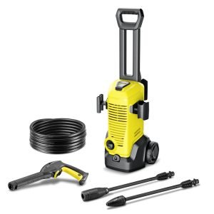 The Kärcher "K3" – say "Goodbye" to normal dirt. High-pressure cleaner with Quick Connect gun, 6 m high-pressure hose suitable for occasional use around the home, e.g. on bicycles, garden fences and motorbikes. The water pressure can be adjusted to the surface being cleaned by simply twisting the Vario Power spray lance (VPS). The dirt blaster with rotating pencil jet removes even the most stubborn dirt. The "K3" pump is protected by a water filter - for a long service life.