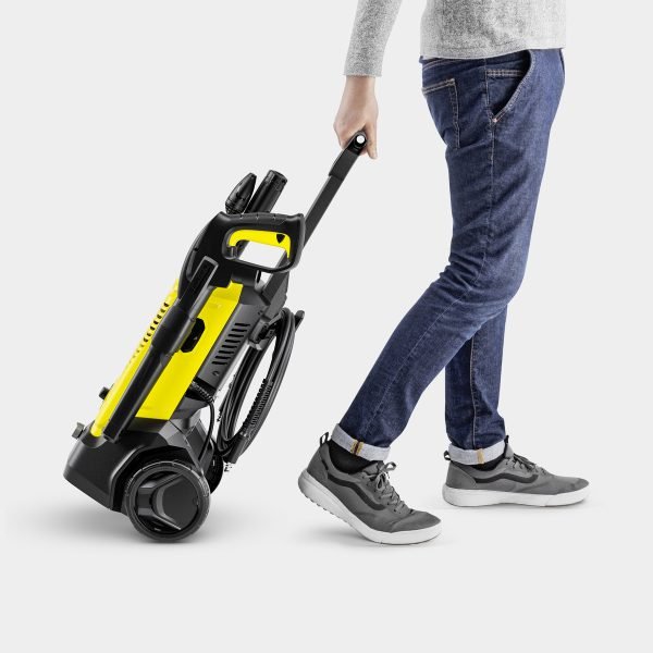 The K 4 pressure washer is the ideal companion for regular cleaning tasks tackling moderate dirt, such as on vehicles and medium-sized surfaces around the property. Features include a trigger gun, a 6-metre high-pressure hose, a Vario Power Spray lance (VPS), a Dirt Blaster with rotating point jet for removing stubborn dirt, and a reliable water filter to protect the pump against small dirt particles. The pressure can be easily adjusted on the VPS simply by turning it, ensuring cleaning is targeted cleaning that is gentle on surfaces. The Dirt Blaster with rotating point jet guarantees thorough cleaning results even on stubborn dirt. All supplied accessories can be stored on the device itself.