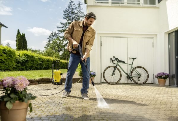 The K 4 pressure washer is the ideal companion for regular cleaning tasks tackling moderate dirt, such as on vehicles and medium-sized surfaces around the property. Features include a trigger gun, a 6-metre high-pressure hose, a Vario Power Spray lance (VPS), a Dirt Blaster with rotating point jet for removing stubborn dirt, and a reliable water filter to protect the pump against small dirt particles. The pressure can be easily adjusted on the VPS simply by turning it, ensuring cleaning is targeted cleaning that is gentle on surfaces. The Dirt Blaster with rotating point jet guarantees thorough cleaning results even on stubborn dirt. All supplied accessories can be stored on the device itself.