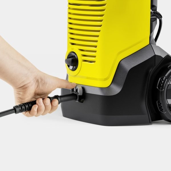 The K 4 pressure washer is the ideal companion for regular cleaning tasks tackling moderate dirt, such as on vehicles and medium-sized surfaces around the property. Features include a trigger gun, a 6-metre high-pressure hose, a Vario Power Spray lance (VPS), a Dirt Blaster with rotating point jet for removing stubborn dirt, and a reliable water filter to protect the pump against small dirt particles. The pressure can be easily adjusted on the VPS simply by turning it, ensuring cleaning is targeted cleaning that is gentle on surfaces. The Dirt Blaster with rotating point jet guarantees thorough cleaning results even on stubborn dirt. All supplied accessories can be stored on the device itself.