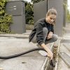 The WD 2 Plus V-15/4/18 impresses with its compact design and is super-powerful and energy-efficient – and with power consumption of only 1000 W. The machine achieves top cleaning results for dry, wet, fine and coarse dirt. The wet and dry vacuum cleaner has a robust 15 litre plastic container, 4 metre cable, as well as 1.8 metre long suction hose with straight handle, Clips floor nozzle, foam filter and fleece filter bag. The vacuum cleaner also has a practical blower function, which can be used in places where vacuuming is difficult. The storage area on the machine head is used for the safe storage of tool and small parts such as screws and nails. Tubes and floor nozzles can also be quickly and conveniently parked in the park position on the bumper. On top of this, the machine impresses with a compact design, simple accessory storage, the "Pull & Push" locking system and an ergonomically shaped carrying handle for comfortable transport.