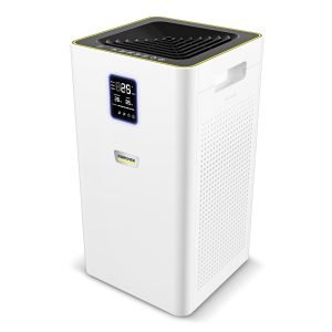 Perfect air purification for medium-sized rooms, living rooms and workplaces: the AF 30 air purifier rids indoor air of allergens, pollutants and pathogens by means of its multi-layer filter system. Other features include: the activated carbon fill, as well as a display to indicate the air quality in alphanumerical terms in PM2.5 particles in µg/m³, and to indicate the air quality with a colour code, the temperature and the relative humidity. The air purifier also makes an excellent choice on account of its timer function, child safety lock, night mode and ultra-silent operation, as well as a filter efficiency of 99.95% for 0.3 µm particles and a high-quality laser sensor for the automatic mode. This means that the automatic mode and the performance level adjust automatically to the level of air pollution. Moreover, the filter has a service life of around one year, depending on the level of air pollution and the intensity of use.