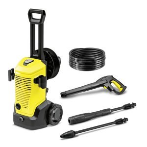 The K 4 Premium pressure washer is ideal for regular cleaning tasks tackling moderate dirt, such as on vehicles and medium-sized surfaces around the property. Features include a trigger gun, a 6-metre high-pressure hose, a Vario Power Spray lance (VPS), a Dirt Blaster with rotating point jet for removing stubborn dirt, and a reliable water filter to protect the pump against small dirt particles. The pressure can be conveniently adjusted simply by turning the VPS itself – for particularly targeted cleaning that is gentle on surfaces. The Dirt Blaster with rotating point jet ensures thorough cleaning results even on stubborn dirt. The integrated hose reel makes packing away the high-pressure hose child's play, and all other supplied accessories can simply be stored on the device itself.