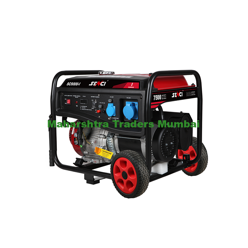 Senci Petrol Super Silent Inverter Generator Sc9000-I 1 SENCI PETROL SUPER SILENT INVERTER GENERATOR SC9000-I Description The SENCI SC9000-I is a powerful, reliable, and ultra-quiet inverter generator, designed to meet the power needs of both domestic and commercial users. With cutting-edge inverter technology, this generator delivers clean and stable power, making it safe for sensitive electronics while ensuring fuel efficiency and low noise operation. Key Features: Maximum Output: 9000W peak power and 8500W continuous power, ideal for heavy-duty applications. Inverter Technology: Provides clean and consistent power for sensitive electronics like laptops, TVs, and medical devices. Super Silent Operation: Operates at ultra-low noise levels (as low as 65 dB), making it perfect for home, camping, and professional use. Fuel Efficiency: Equipped with eco-mode and an advanced engine for reduced fuel consumption and extended runtime. Robust Engine: High-performance 4-stroke petrol engine ensuring reliability and durability. Portability: Compact design with heavy-duty wheels and ergonomic handles for easy movement. Smart LCD Display: Monitors key parameters such as runtime, voltage, and frequency for user convenience. Safety Features: Low oil shutdown, overload protection, and circuit breaker ensure safe operation. Multiple Output Options: Includes AC outlets, DC outlets, USB ports, and RV-ready connections. Applications: Emergency home backup power during outages. Outdoor activities like camping, tailgating, and RV trips. Construction sites and industrial operations. Powering sensitive electronic devices safely. The SENCI SC9000-I is the ultimate combination of performance, efficiency, and quietness, ensuring reliable power supply for a wide range of applications while maintaining ease of use and portability.