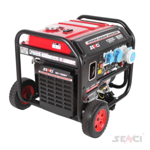 SENCI PETROL SUPER SILENT INVERTER GENERATOR SC11000iY Description The SENCI SC11000iY is a top-of-the-line petrol-powered inverter generator designed to deliver high-capacity, reliable, and ultra-quiet power for diverse applications. Built with advanced inverter technology, it ensures clean and stable electricity, making it ideal for sensitive electronic devices as well as heavy-duty operations. Key Features: Power Output: Provides an impressive 11,000W peak power and 10,500W continuous power, meeting demanding energy requirements. Inverter Technology: Ensures stable, clean energy suitable for sensitive electronics, including laptops, smartphones, and medical equipment. Ultra-Quiet Operation: Operates at remarkably low noise levels, making it perfect for residential, recreational, and professional use. Fuel Efficiency: Incorporates Eco-mode for optimized fuel consumption, ensuring long runtime and cost savings. High-Performance Engine: Equipped with a robust 4-stroke petrol engine, delivering dependable performance for extended periods. Smart Control Panel: Features a digital display providing real-time data on voltage, frequency, and operating hours. Portable Design: Heavy-duty wheels and ergonomic handles allow for easy transportation, even in rugged environments. Versatile Connectivity: Includes multiple AC outlets, USB ports, and an RV-ready plug for versatile power solutions. Safety Features: Comes with low oil shutoff, overload protection, and a circuit breaker for enhanced safety during operation. Applications: Emergency Power: Perfect for home backup during power outages, supporting essential appliances and systems. Outdoor Activities: Ideal for camping, tailgating, and outdoor events requiring reliable power. Industrial Use: Suitable for powering tools and equipment on construction sites or small workshops. Sensitive Electronics: Safe for powering delicate devices requiring stable and clean power output. The SENCI SC11000iY stands out for its powerful performance, silent operation, and energy efficiency. Whether for home, recreation, or professional use, it delivers reliable, portable energy in a compact and user-friendly design.