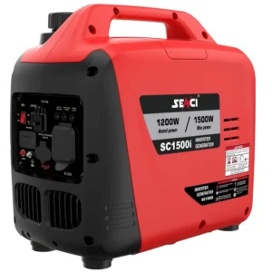 SENCI Petrol Super Silent Inverter Generator SC1500i-L - Description The SENCI SC1500i-L is a compact and highly efficient petrol-powered super silent inverter generator, ideal for home backup, outdoor activities, and light industrial applications. Key features include: Power Output: Delivers a stable output of 1500W, suitable for sensitive electronics and small appliances. Engine Type: Reliable and fuel-efficient petrol engine ensures consistent performance. Noise Level: Operates at ultra-low noise levels, making it perfect for quiet environments. Inverter Technology: Provides clean and stable power with less than 3% THD (Total Harmonic Distortion). Portability: Lightweight and equipped with ergonomic handles for easy transport. Fuel Tank Capacity: Efficient fuel consumption with a large capacity tank for extended operation. User-Friendly: Features a simple control panel, electric start, and safety mechanisms like overload protection. Eco-Mode: Automatically adjusts engine speed to match power needs, reducing fuel consumption and emissions. The SC1500i-L combines advanced technology with convenience, making it an excellent choice for powering your essentials during outdoor adventures or emergencies.