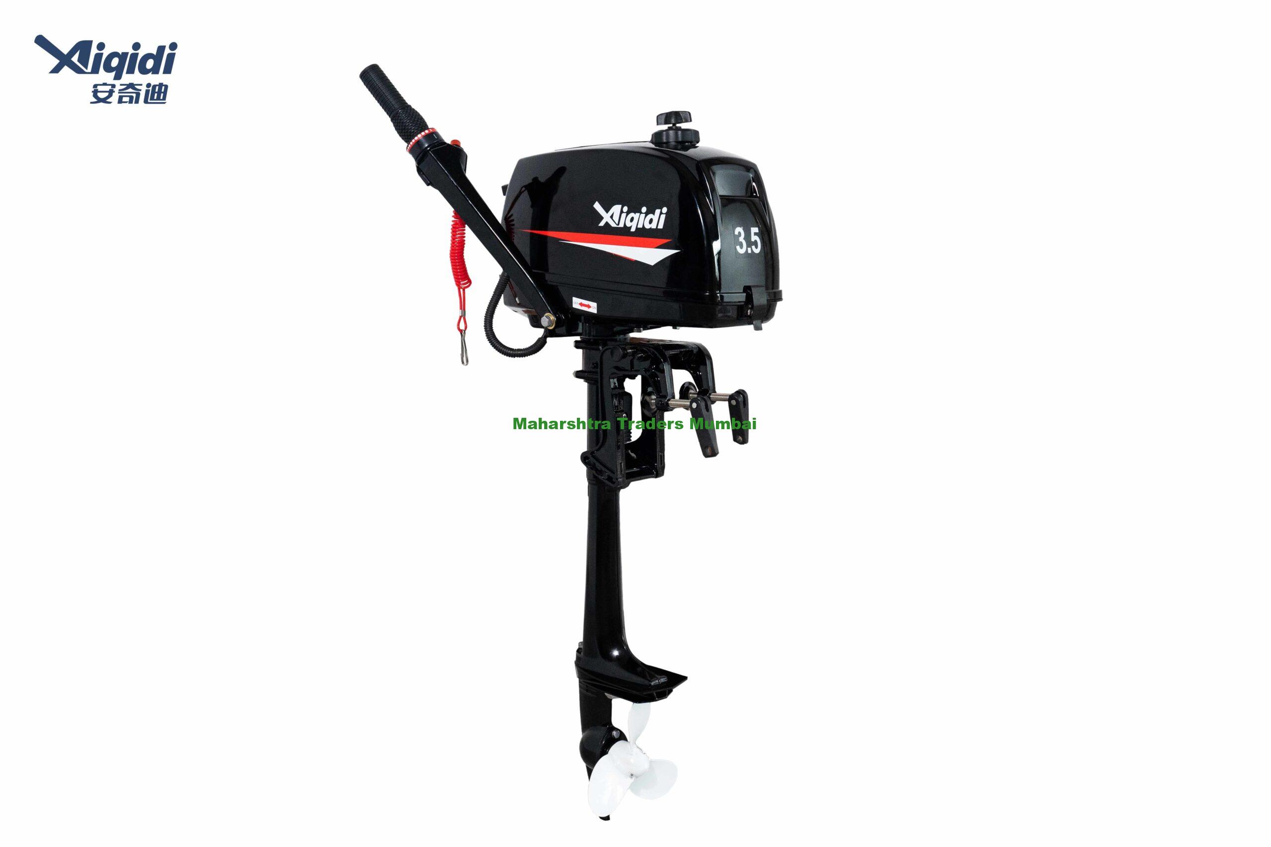 3.5Hp 2 Stroke Water Cooled Petrol Engine Professional Outboard Motor 1 Aiqidi 3.5HP Gasoline Outboard Motor This 3.5HP 2-stroke outboard motor is suitable for a variety of applications. Its displacement is 61 cm³. The two-stroke design allows it to maintain the high quality fuel mixture and improve reliability, which helps increase your satisfaction with use. Its compact size and superior performance make it a smart choice for smaller boats and marinas with limited space. The compact design also makes this engine easy to store in your boat's hull. Applicable Ship Type The 2-stroke 3.5 horsepower outboard motor is suitable for small vessels of different materials, such as inflatable boats, wooden boats, FRP boats, plastic boats, and so on, ranging from 2.0m to 4.0m. Fuel Application Two-stroke machines use mixed fuel. Gasoline and engine oil should be mixed proportionally. Gasoline:oil = running-in period 25:1, 50:1 after running-in period. Other Notes This machine has no gears and has an aluminum alloy propeller. The machine can rotate 180 degrees in reverse Optional Models Tiller control, short shaft