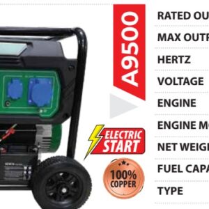 Alpha A9500 generator, 7kW petrol generator, 7500 watt LPG generator, dual fuel generator India, best petrol generator for home use, Alpha generator price in India, 17HP heavy duty generator, copper winding petrol generator, electric start LPG generator, generator for shops and farms, high power portable generator India, petrol LPG dual fuel generator Mumbai, best generator for agriculture, generator for AC refrigerator and pump