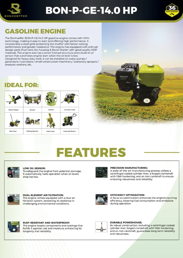 Bonhoeffer 14 HP petrol engine, Bonhoeffer 420CC petrol engine, Bonhoeffer OHV 4 stroke petrol engine, Bonhoeffer heavy duty petrol engine, Bonhoeffer generator petrol engine, Bonhoeffer petrol engine for agriculture, Bonhoeffer petrol engine for water pump, Bonhoeffer petrol engine for construction, Bonhoeffer petrol engine 14HP India, high torque petrol engine, best petrol engine for farming, petrol engine for industrial machinery