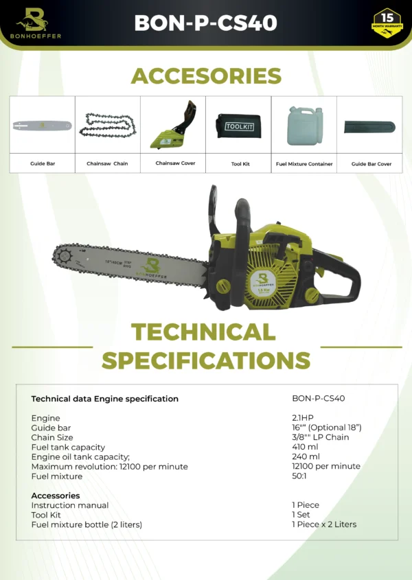 Bonhoeffer BON-P-CS40 petrol chainsaw, Bonhoeffer 40CC chainsaw price India, Bonhoeffer wood cutting machine, petrol chainsaw for farmers, best chainsaw for forestry India, Bonhoeffer tree cutting machine, Bonhoeffer firewood cutter, agriculture petrol chainsaw, Bonhoeffer wood harvesting tool, Bonhoeffer gardening chainsaw