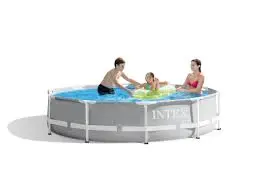 Intex 26702 Prism Frame Pool, Prism frame swimming pool, premium metal frame pool, above ground family pool, Intex frame pool, outdoor family swimming pool, large round swimming pool, backyard swimming pool, Intex above ground pool, family recreation pool, metal frame swimming pool, summer swimming pool, portable frame pool, outdoor water pool, Intex premium pool