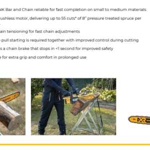 DEWALT Cordless Chain Saw 18V, DEWALT DCMCS565N-XJ, 18V Brushless Chainsaw, Battery Powered Chainsaw, Cordless Tree Cutting Saw, DEWALT Chainsaw India, Cordless Lakdi Cutting Machine, Battery Se Chalne Wala Chainsaw, Tree Cutting Machine India, Professional Cordless Chainsaw