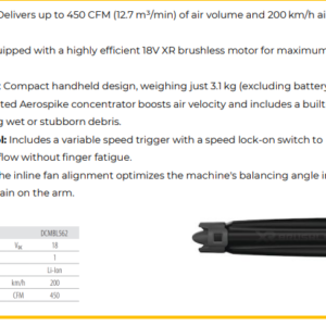 DEWALT Cordless Blower 18V, DEWALT DCMBL562N-XJ, Brushless Axial Blower, Cordless Leaf Blower, Battery Powered Blower, DEWALT Leaf Blower India, Battery Garden Blower, Cordless Patta Saf Karne Ki Machine, DEWALT Air Blower India, Garden Cleaning Blower