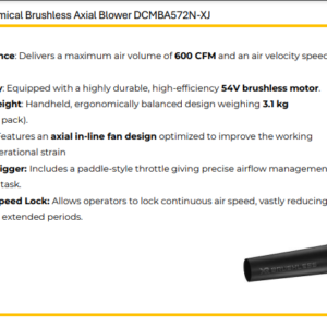 DEWALT Cordless Blower 54V, DEWALT DCMBA572N-XJ, 54V Brushless Blower, Cordless Leaf Blower, FLEXVOLT Axial Blower, DEWALT Leaf Blower India, Battery Garden Blower, Cordless Patta Saf Karne Ki Machine, Battery Air Blower India, Professional Garden Blower